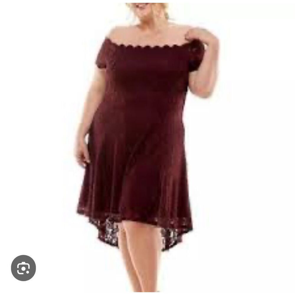 City Studio NWT Purple Lace High Low Dress Size 16W